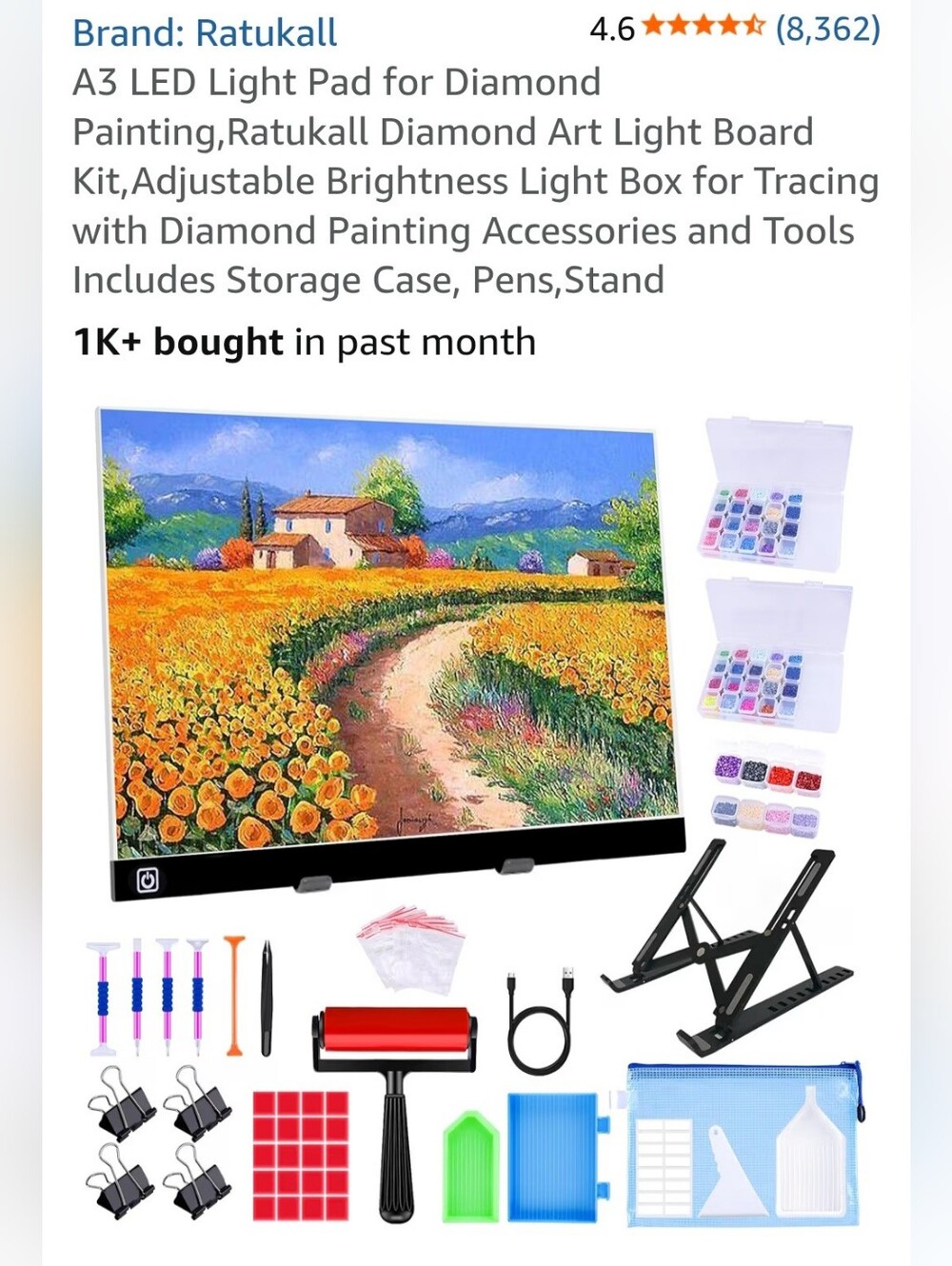 A3 LED Light Pad Kit – Black
